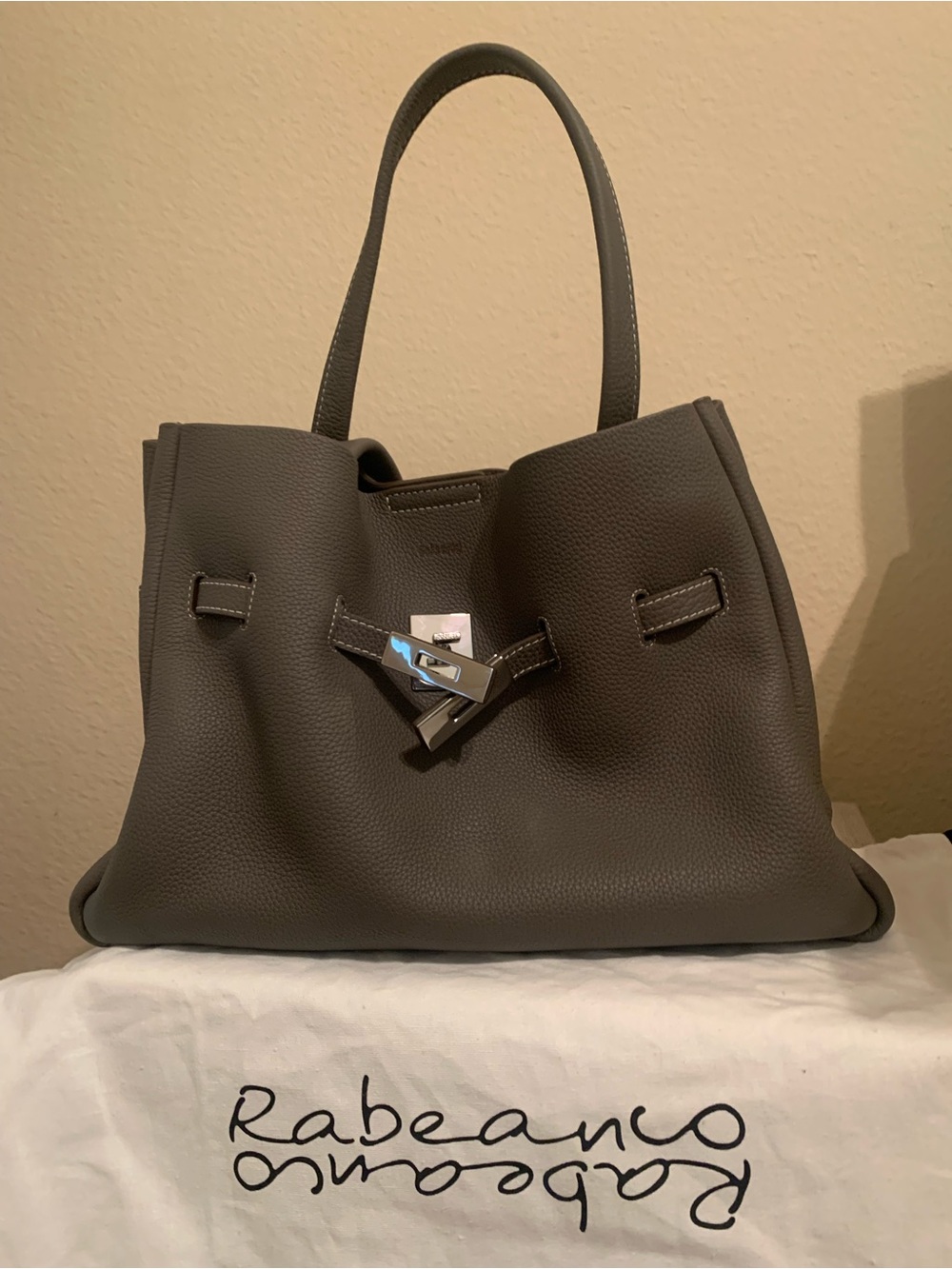 Rabeanco Saoirse Belt Soft Structural Shoulder Tote (Regular/Medium size)  
Gray